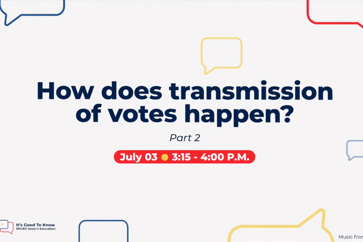 How Does the Transmission of Votes Happen? |  PPCRV's Voter's Education It's Good To Know Series